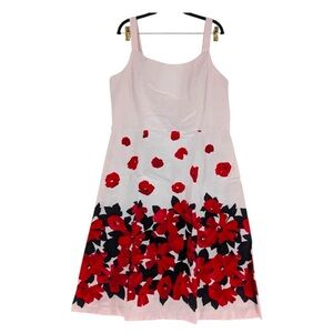 Studio I Pink Floral Poppy Fit & Flare Midi Sun Dress Size 16 
Retro feminine